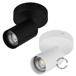 Surface-mounted spotlights for walls or ceilings.