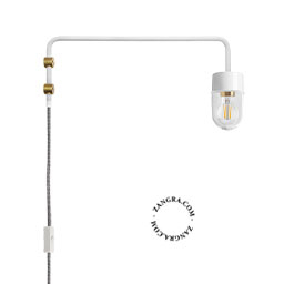 Schwenkbare Wandleuchte aus Metall weiss