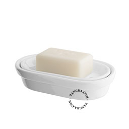 white porcelain soap dish