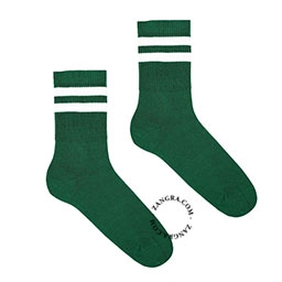 green unisex socks in organic cotton