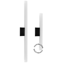 douille s14d en porcelaine noire avec ampoule tubulaire LED en verre opale