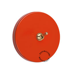 interrupteur rouge va-et-vient ou simple avec levier en laiton brut