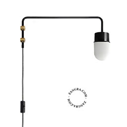 black wall lamp with swing arm