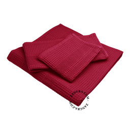 Honeycomb towel burgundy