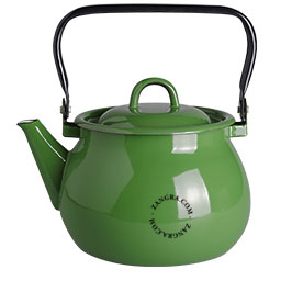 Green enamel kettle