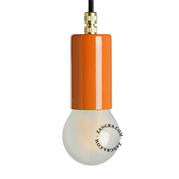 Orange lampholder.