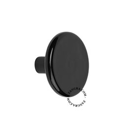 Black porcelain dot hook or door knob.