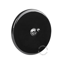 black porcelain switch - two-way or simple nickel-plated toggle switch