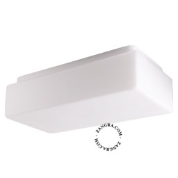 Lampe rectangulaire en verre 34 cm pour salle de bain ou extérieur.