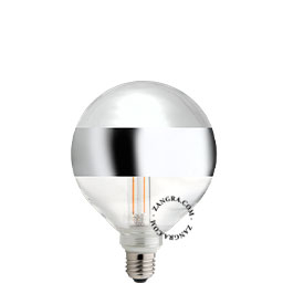 Light bulb with silver ring mirror