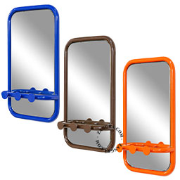 Retro mirror with three hooks.