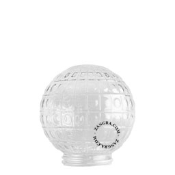 Clear glass globe with embossing for light fixtures.