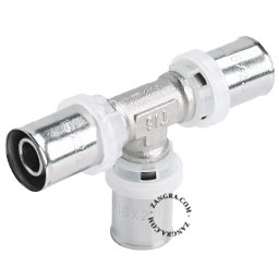 Produkt trójnik zaprasowywany do rur wielowarstwowych - 16 mm x 16 mm x 16 mm Obraz