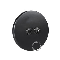 matte black porcelain switch - two-way or simple black toggle switch & pushbutton