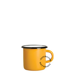 yellow mustard enamel mug