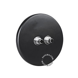 matte black porcelain switch - double nickel-plated pushbuttons