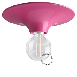 Round pink wall or ceiling light.