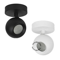 Surface-mounted adjustable LED spotlight for outdoor lighting.