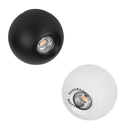 Spot sphérique apparent orientable et dimmable.