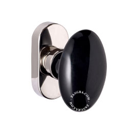 Black porcelain and silver window handle.