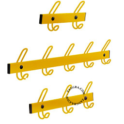 yellow coat rack