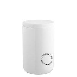 White porcelain container.