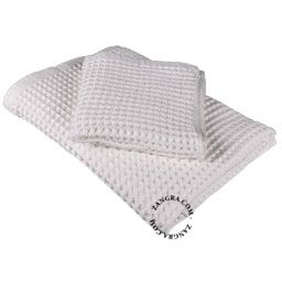 White waffle cotton towel.