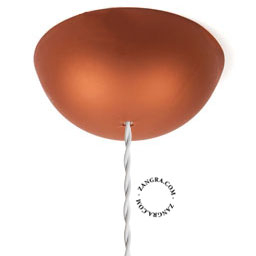 Copper-coloured flexible ceiling rose Cable Cup.