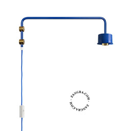 blue replacement base for a swing arm wall light