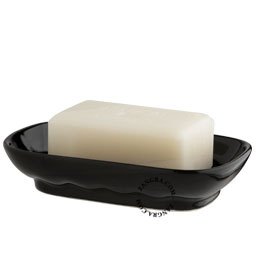black porcelain soap dish