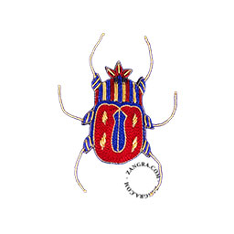Broche scarabée rouge.