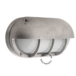Aluminium bulkhead light for bathroom or outdoor use.