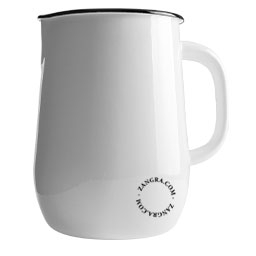 White enamel pitcher.
