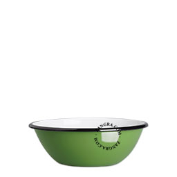 Green enamel bowl.