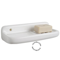 wall mounted white porcelain soap holder