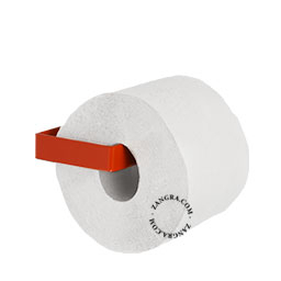 dérouleur papier toilette en métal rouge