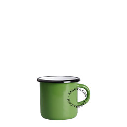 Green enamelled cup.