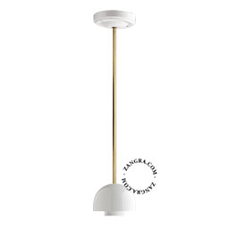 Porcelain and brass ceiling light replacement base.
