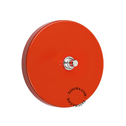 interrupteur rouge bouton-poussoir en laiton nickele