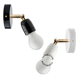 black or white porcelain adjustable wall light