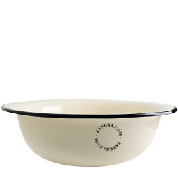 Ivory white enamel salad bowl