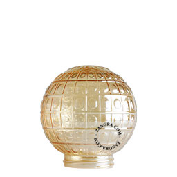 Smoked glass globe with embossing for light fixtures.