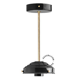 Black and brass ceiling light replacement base.
