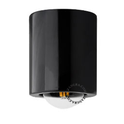 plafonnier porcelaine noire spot saillie lampe plafond eclairage led e27 luminaire interieur