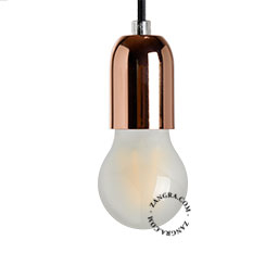 Copper lampholder in metal.