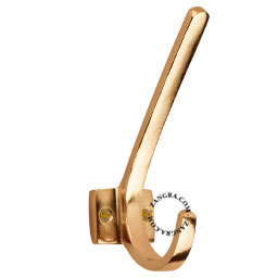 Golden double coat hook.