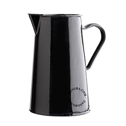 Black enamel jug.