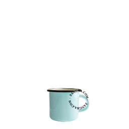 Light blue enamelled cup