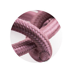 Violet fabric cable.