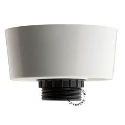 White ceiling light replacement base.
